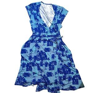 Musethreads Floral Women's Bamboo Blend Dress With Pockets Size S Summer Beach